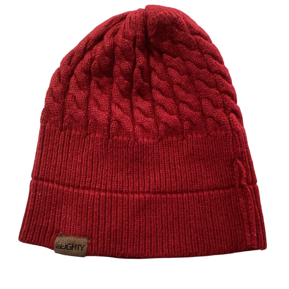 80eighty: Burgundy Knit Beanie, One Size
